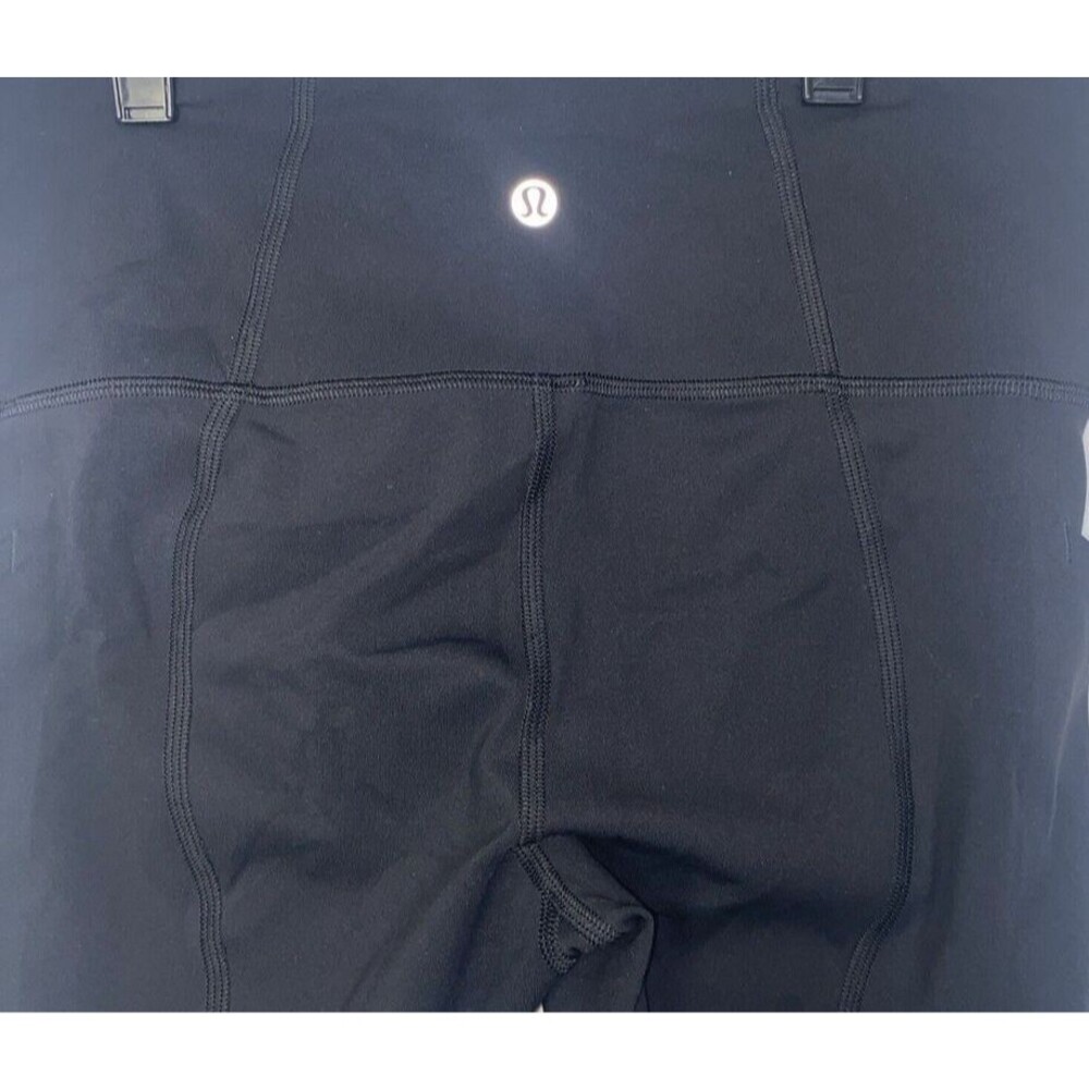 Lululemon Pace Rival High-Rise Crop Leggings Size 6 Black Mesh Gym Yoga